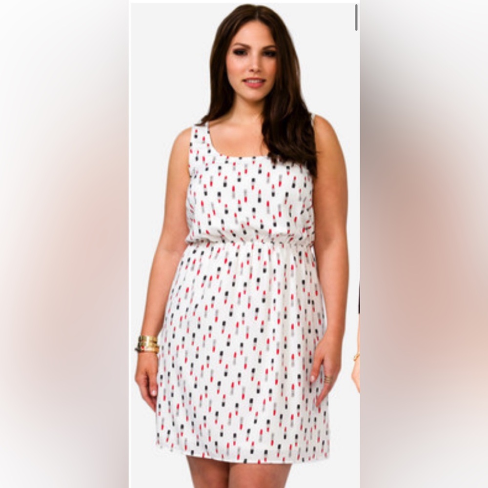 Forever 21 lipstick print dress 1X